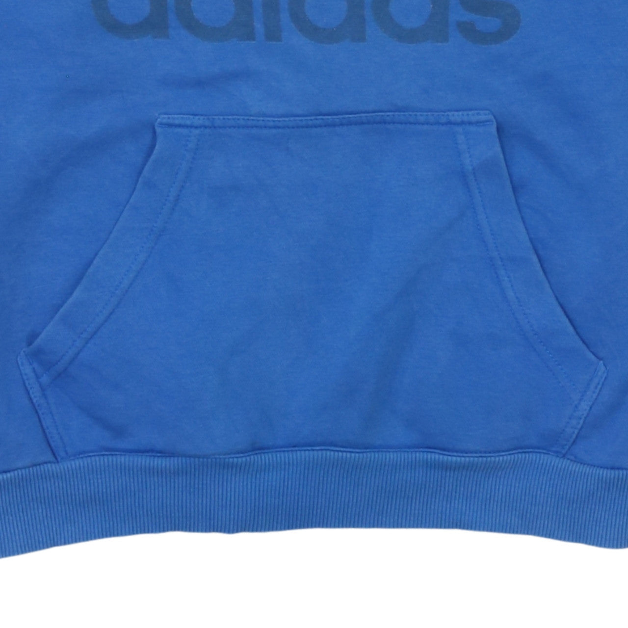 Adidas Men Blue Pullover Hoodie Small Logo Fleece Sportswear