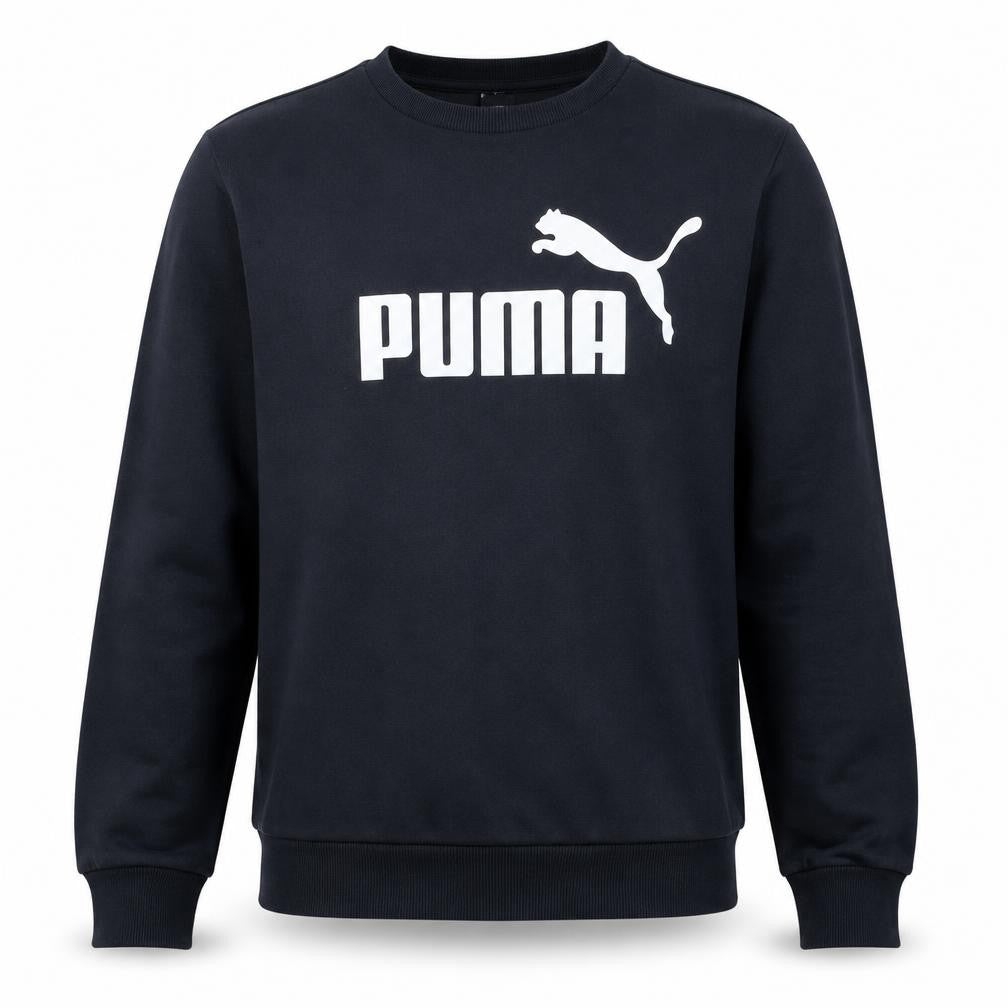 Puma Men’s Black XL Crew Neck Logo Pullover Sweatshirt