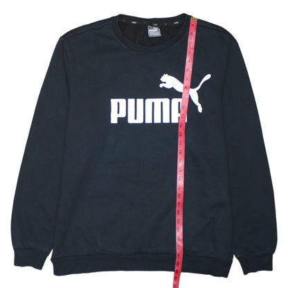 Puma Men’s Black XL Crew Neck Logo Pullover Sweatshirt