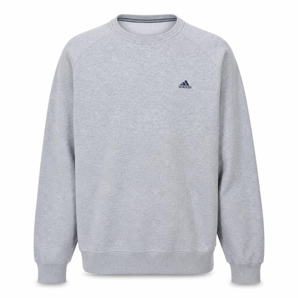 Adidas Mens Grey Crew Neck Pullover Sweatshirt Size L