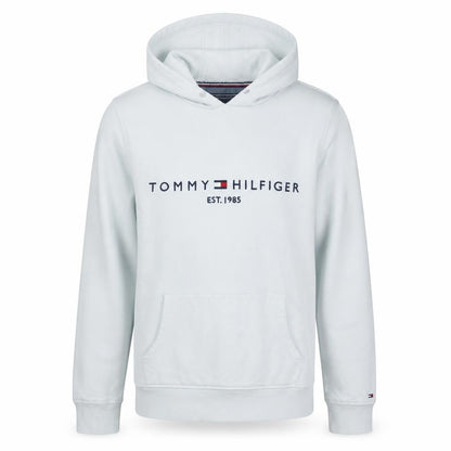 Tommy Hilfiger Men's White Pullover Hoodie M Logo Fleece Sweatshirt