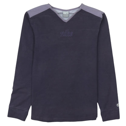 Nike Womens Purple Long Sleeve V-Neck Pullover Sweatshirt Size M