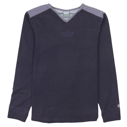 Nike Womens Purple Long Sleeve V-Neck Pullover Sweatshirt Size M