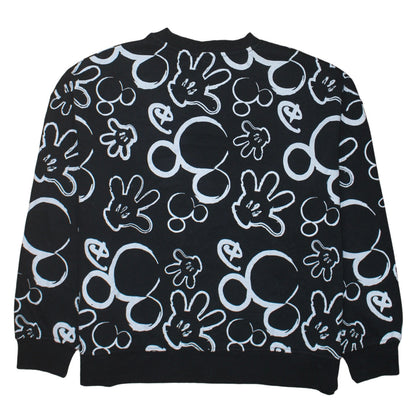 Disney Women’s Black Mickey Print Pullover Sweatshirt Size L