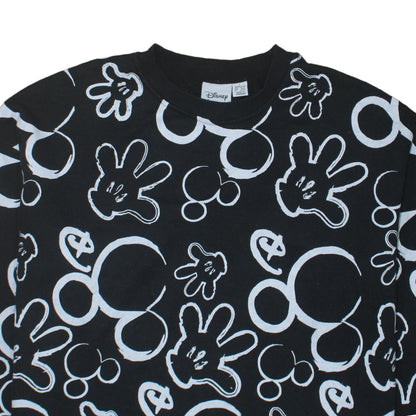 Disney Women’s Black Mickey Print Pullover Sweatshirt Size L