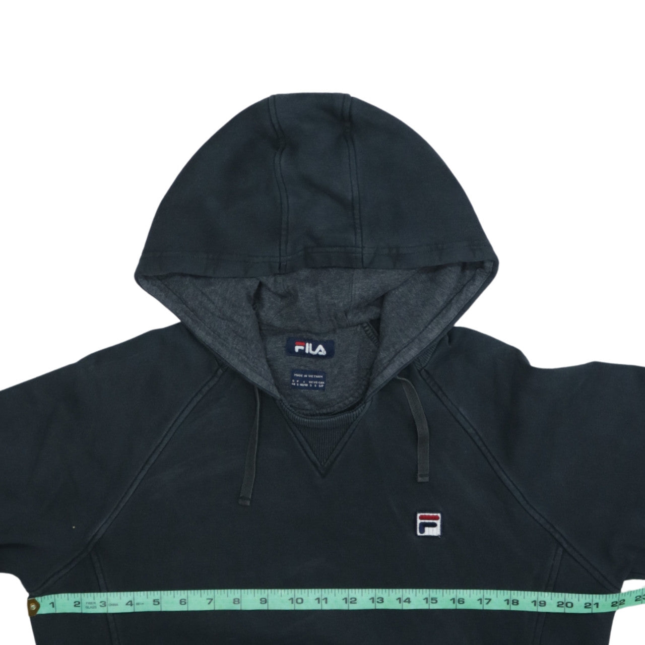 Fila Men’s Black Pullover Hoodie Small Logo Sportswear Fleece