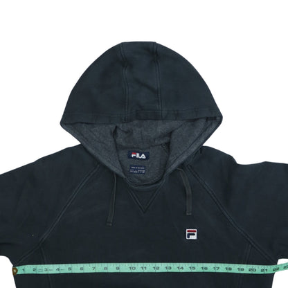 Fila Men’s Black Pullover Hoodie Small Logo Sportswear Fleece