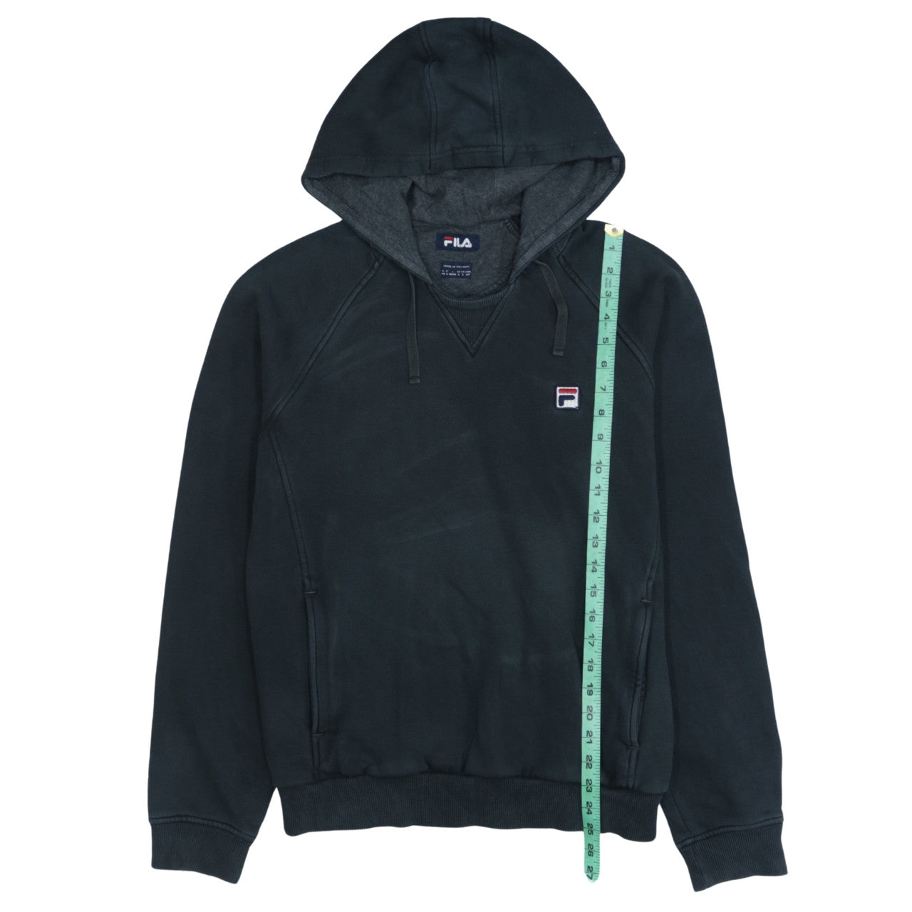Fila Men’s Black Pullover Hoodie Small Logo Sportswear Fleece
