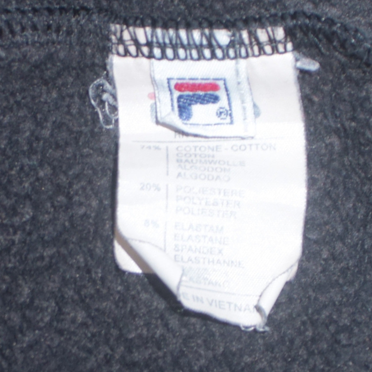 Fila Men’s Black Pullover Hoodie Small Logo Sportswear Fleece