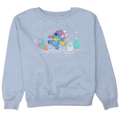 Disney Primark Women Blue Stitch Sweatshirt Size S 10/12 Pullover