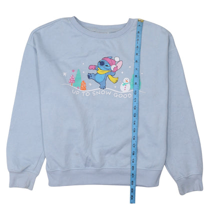 Disney Primark Women Blue Stitch Sweatshirt Size S 10/12 Pullover
