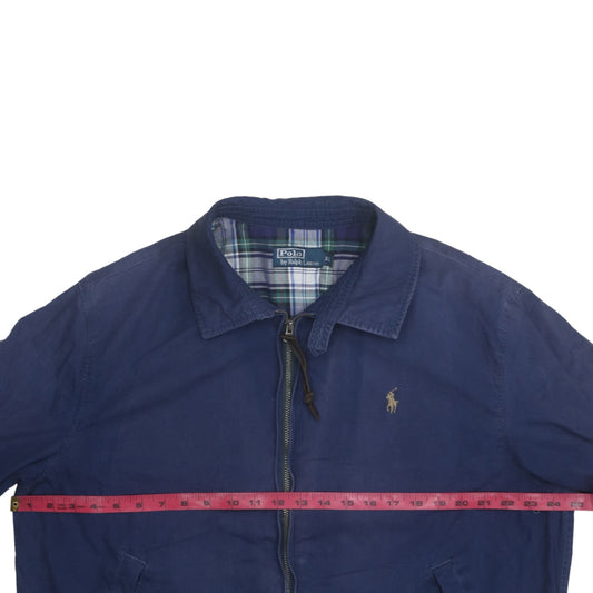Ralph Lauren Men's Blue XL Bomber Jacket Cotton Full Zip Casual