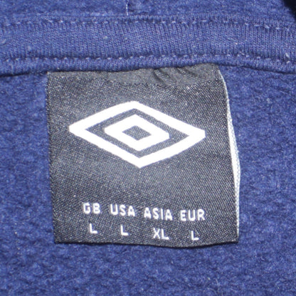 Umbro Men’s Blue Pullover Hoodie L Sports Logo Fleece Sweatshirt