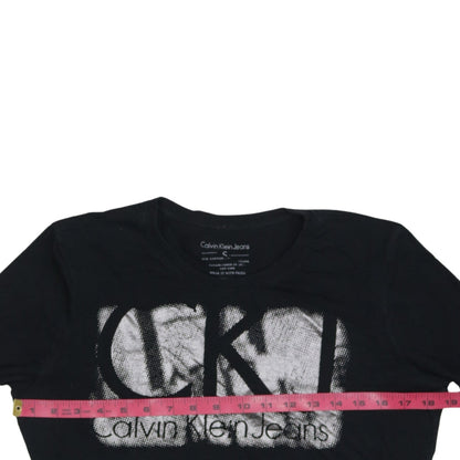 Calvin Klein Jeans Women's Black Long Sleeve Jersey T-Shirt Size S