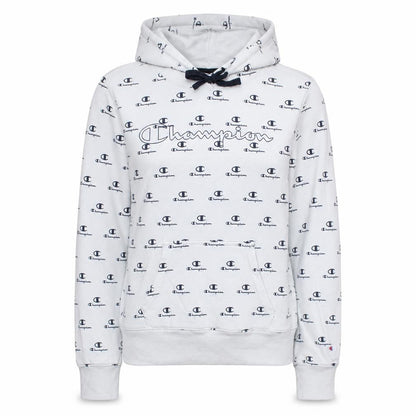 Champion Women's White Logo Print Pullover Hoodie Size S