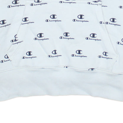 Champion Women's White Logo Print Pullover Hoodie Size S