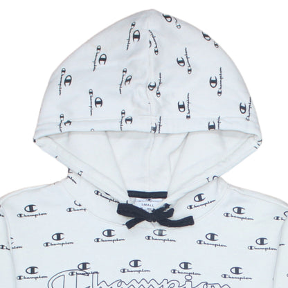 Champion Women's White Logo Print Pullover Hoodie Size S