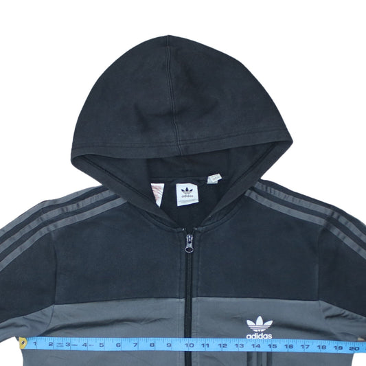 Adidas Boys Black Full Zip Hoodie XL 15-16 Years Hooded Sweatshirt
