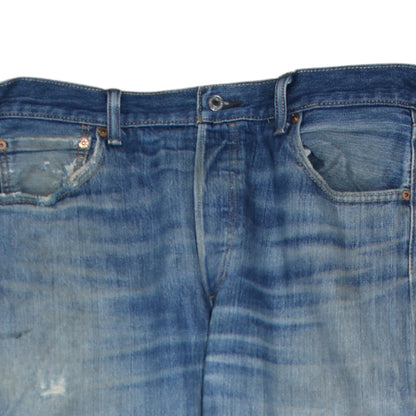 Levi's 501 Men's Blue Straight Leg Distressed Denim Jeans W36 L34