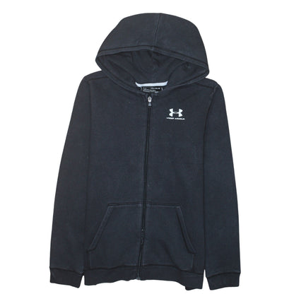 Under Armour Boys Black Full Zip Hoodie YXL 14-15 Years ColdGear