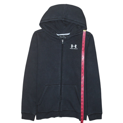 Under Armour Boys Black Full Zip Hoodie YXL 14-15 Years ColdGear