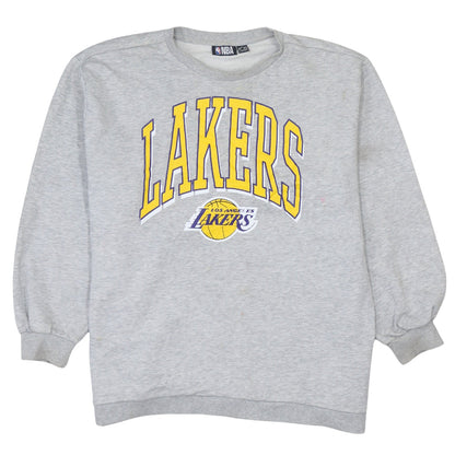 NBA Los Angeles Lakers Womens Grey Crew Neck Pullover Sweatshirt L