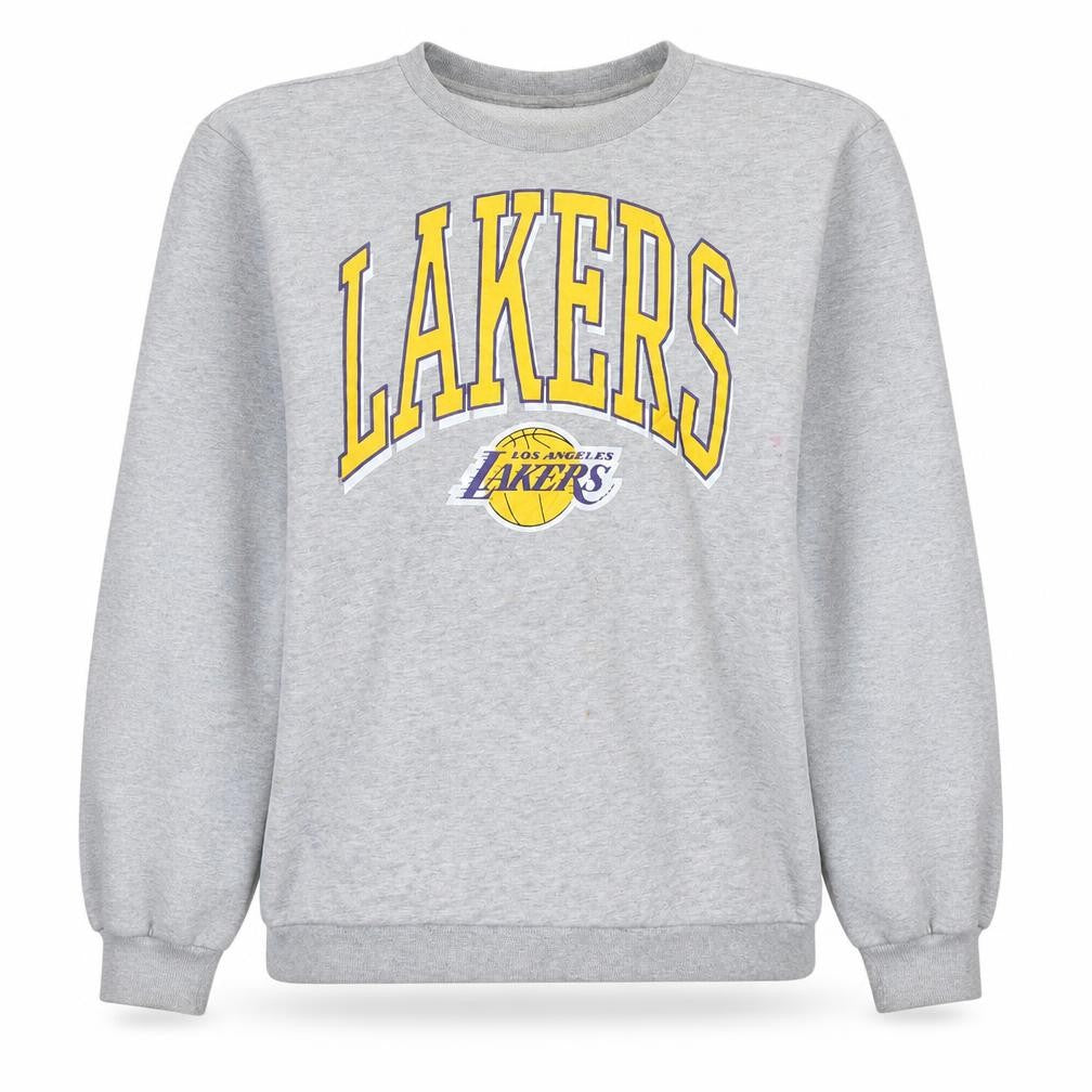 NBA Los Angeles Lakers Womens Grey Crew Neck Pullover Sweatshirt L