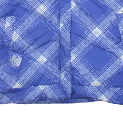 Columbia Girls Blue Check Puffer Jacket 14-16 Years Winter Mid-Length
