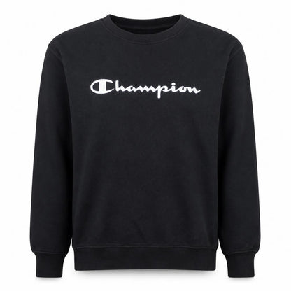 Champion Men's Black Medium Crew Neck Logo Sweatshirt