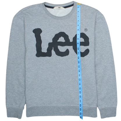 Lee Men's Grey Logo Pullover Sweatshirt Medium Crew Neck