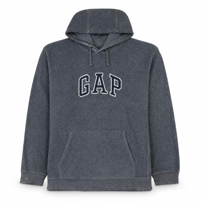 Gap Mens Grey Pullover Hoodie Medium Fleece Logo Sweatshirt