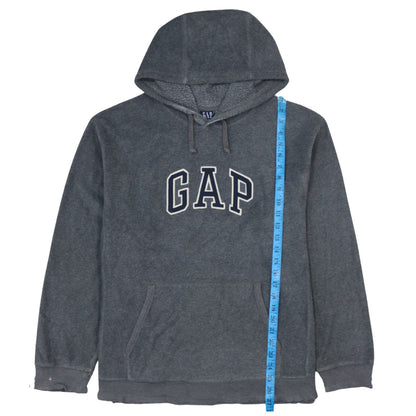 GAP Mens Grey Pullover Hoodie Medium Fleece Logo Sweatshirt