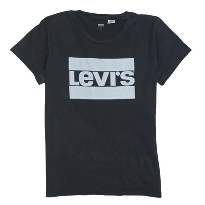 Levi's Women's Black Cotton Logo T-Shirt Medium