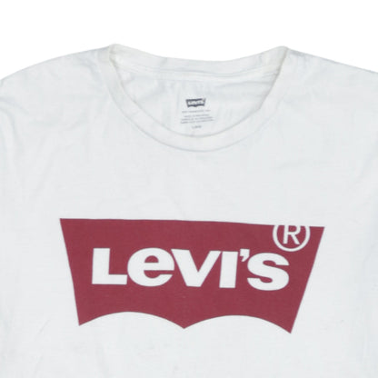 Levi's Men's White Logo Graphic Crew Neck Short Sleeve T-Shirt L