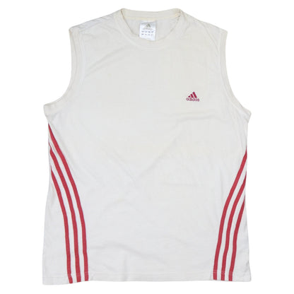 Adidas Men's White Sleeveless Tank Top Medium Athletic Fit