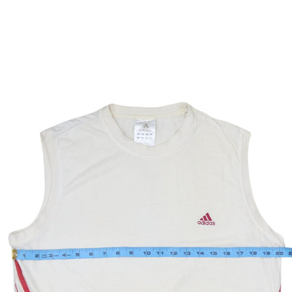 Adidas Men's White Sleeveless Tank Top Medium Athletic Fit