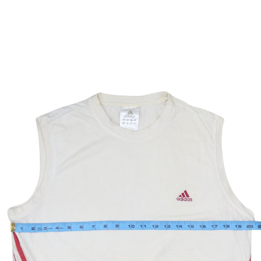 Adidas Men's White Sleeveless Tank Top Medium Athletic Fit
