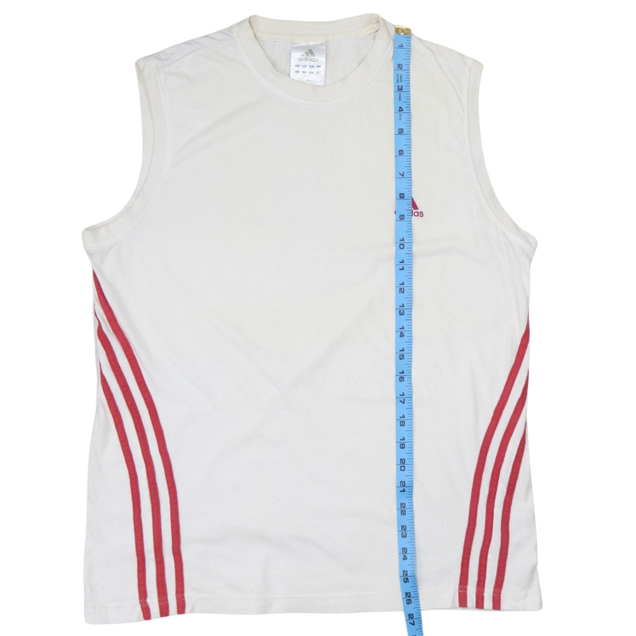 Adidas Men's White Sleeveless Tank Top Medium Athletic Fit