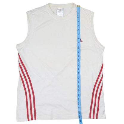 Adidas Men's White Sleeveless Tank Top Medium Athletic Fit