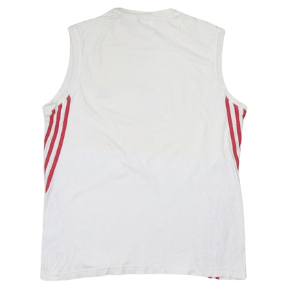 Adidas Men's White Sleeveless Tank Top Medium Athletic Fit
