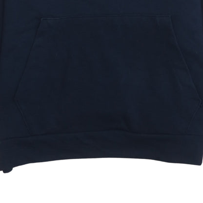 Nike Men's Blue Pullover Hoodie Medium Dri-FIT Logo Sweatshirt