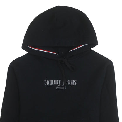 Tommy Jeans Women's Black Hoodie Medium Pullover Cotton Blend Casual Sweatshirt