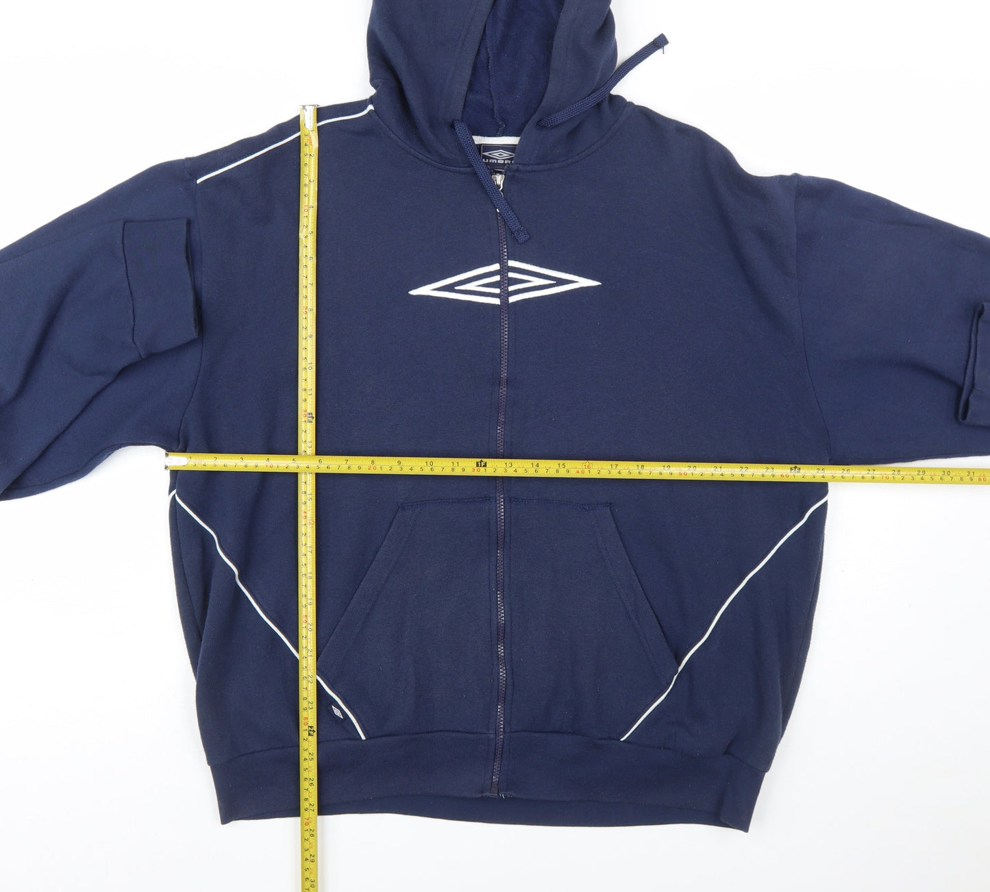 Umbro Men's Blue XL Full Zip Sports Hoodie with Logo