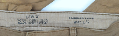 Levi's Men's Brown XX Chino Standard Taper Slim Fit Trousers W32 L32