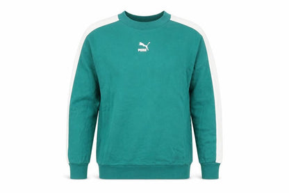 Puma Men's Green Small Pullover Crew Neck Cotton Sweatshirt