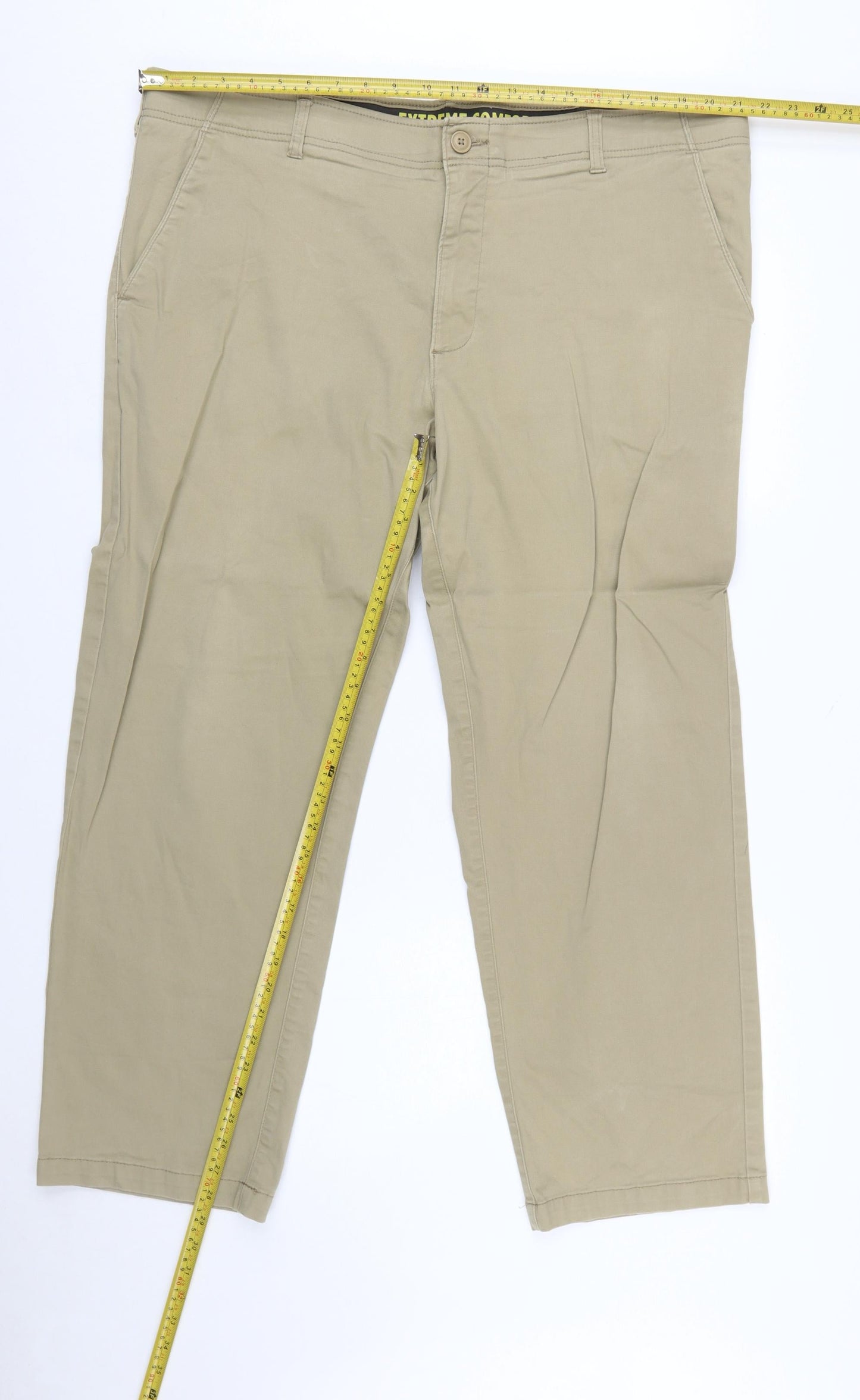 Lee Extreme Comfort Beige Men's Chino Trousers 42W 30L Straight Fit