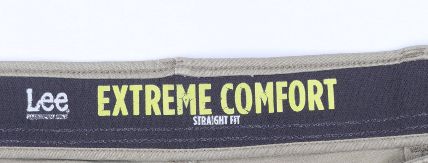 Lee Extreme Comfort Beige Men's Chino Trousers 42W 30L Straight Fit