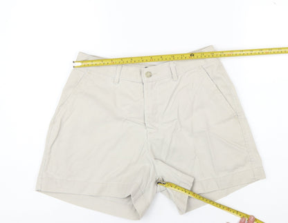 Lee Women Beige Cotton Chino Shorts Size 10 Petite Casual