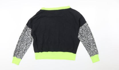 Nike Womens Black & Neon Green Pullover Sweatshirt L