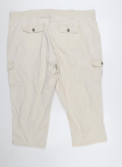 Lee Womens Beige Cargo Capri Trousers Size 24W Relaxed Fit Mid Rise